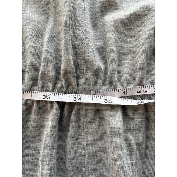 Prologue L Gray Batwing Mock Neck Long Side Slits Tie Waist Office Wear - Picture 6 of 8